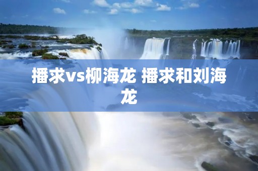播求vs柳海龙 播求和刘海龙