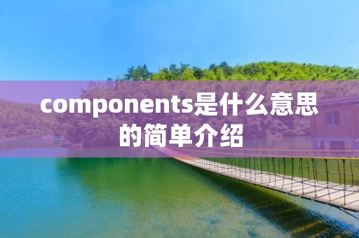 components是什么意思的简单介绍