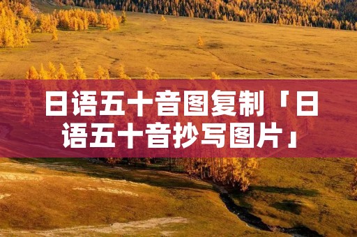 日语五十音图复制「日语五十音抄写图片」
