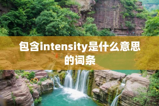 包含intensity是什么意思的词条 包含intensity是什么意思的词条
