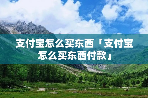 支付宝怎么买东西「支付宝怎么买东西付款」 支付宝怎么买东西「支付宝怎么买东西付款」