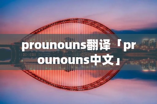 prounouns翻译「prounouns中文」