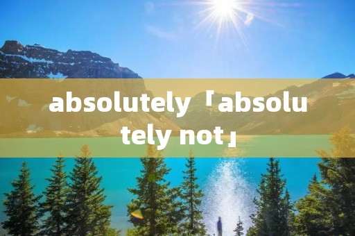 absolutely「absolutely not」 absolutely「absolutely not」