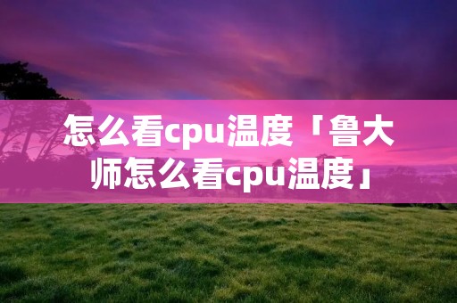 怎么看cpu温度「鲁**怎么看cpu温度」 怎么看cpu温度「鲁**怎么看cpu温度」