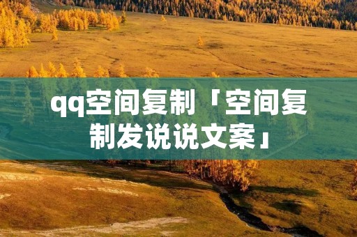 qq空间**「空间**发说说文案」