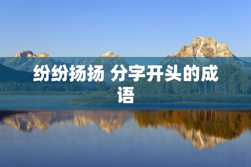 纷纷扬扬 分字开头的成语