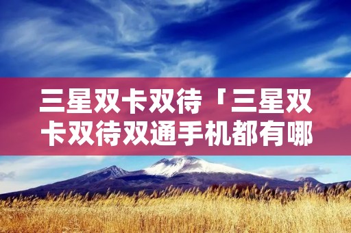 三星双卡双待「三星双卡双待双通手机都有哪些」