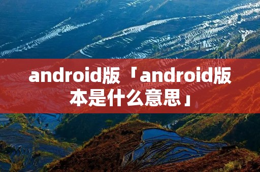 android版「android版本是什么意思」