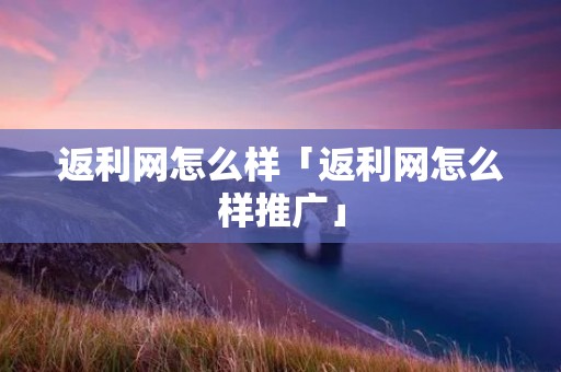 返利网怎么样「返利网怎么样推广」 返利网怎么样「返利网怎么样推广」