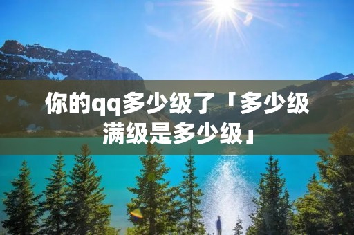 你的qq多少级了「多少级满级是多少级」