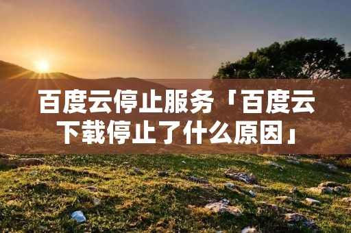 百度云停止服务「百度云下载停止了什么原因」
