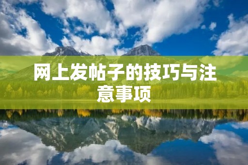 网上发帖子的技巧与注意事项