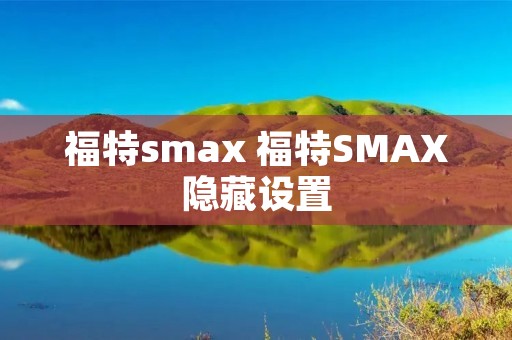 福特**ax 福特SMAX隐藏设置