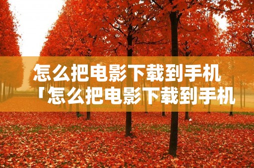 怎么把电影下载到手机「怎么把电影下载到手机相册」