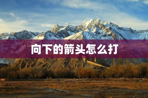 向下的箭头怎么打