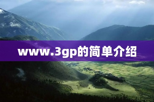 www.3gp的简单介绍