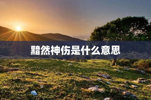 黯然神伤是什么意思