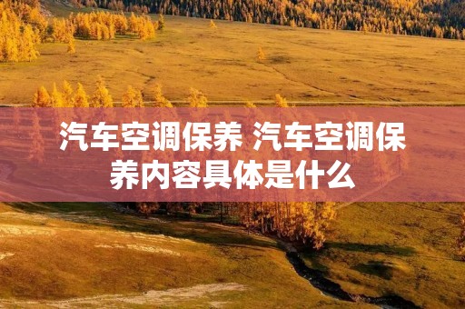 汽车空调保养 汽车空调保养内容具体是什么 汽车空调保养 汽车空调保养内容具体是什么