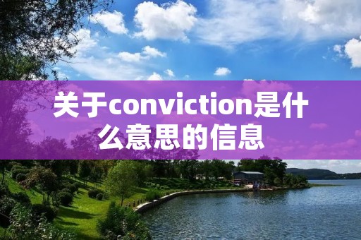关于conviction是什么意思的信息