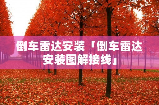 倒车雷达安装「倒车雷达安装图解接线」 倒车雷达安装「倒车雷达安装图解接线」