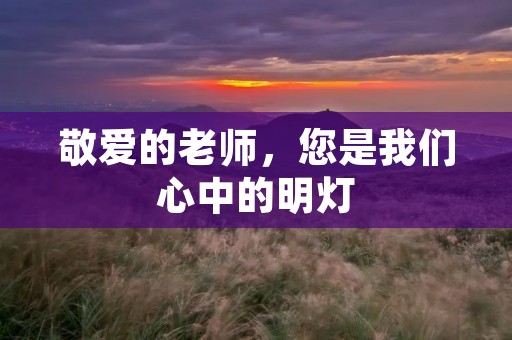 敬爱的老师,您是我们心中的明灯 敬爱的老师,您是我们心中的明灯