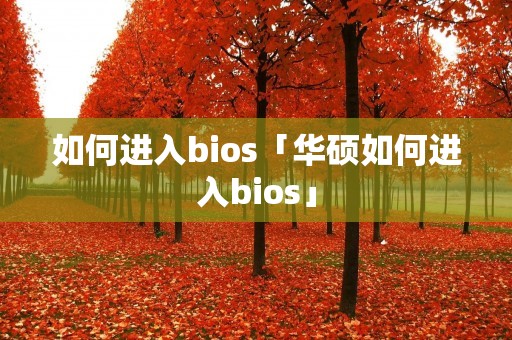 如何进入bios「华硕如何进入bios」 如何进入bios「华硕如何进入bios」