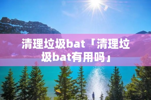 清理垃圾bat「清理垃圾bat有用吗」