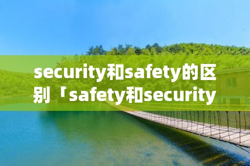 security和safety的区别「safety和security的翻译」