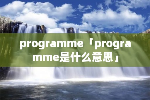 programme「programme是什么意思」