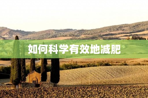 如何科学有效地减肥