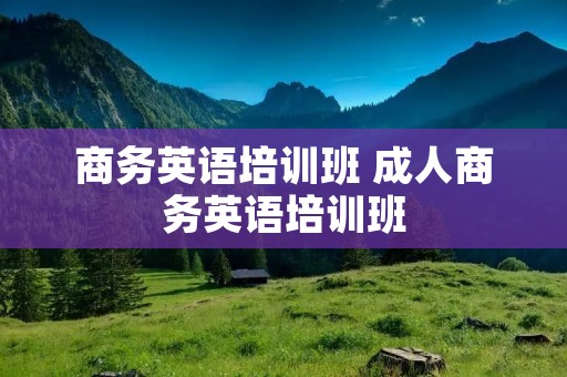 商务英语培训班 成人商务英语培训班