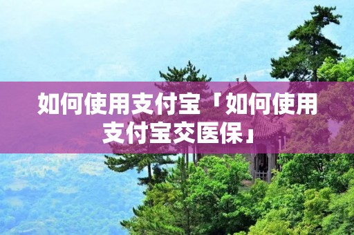 如何使用支付宝「如何使用支付宝交医保」 如何使用支付宝「如何使用支付宝交医保」