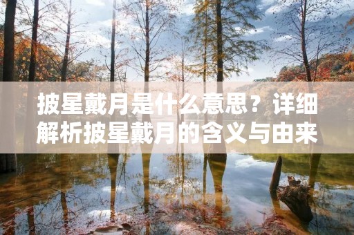 披星戴月是什么意思？详细解析披星戴月的含义与由来