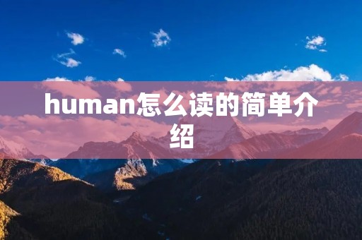 human怎么读的简单介绍