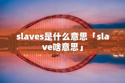 slaves是什么意思「slave啥意思」