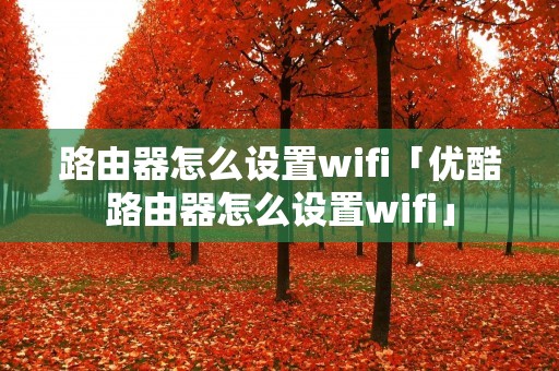 路由器怎么设置wifi「优酷路由器怎么设置wifi」 路由器怎么设置wifi「优酷路由器怎么设置wifi」