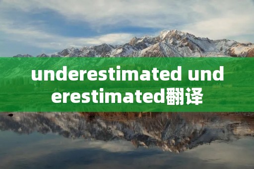 underestimated underestimated翻译