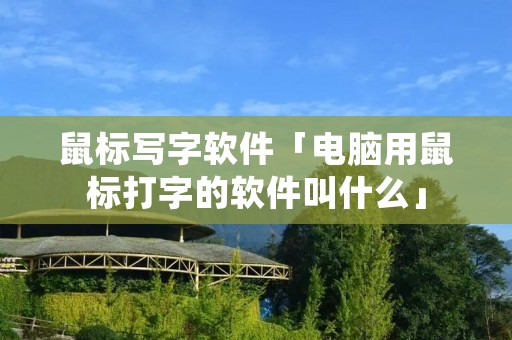 鼠标写字软件「电脑用鼠标打字的软件叫什么」