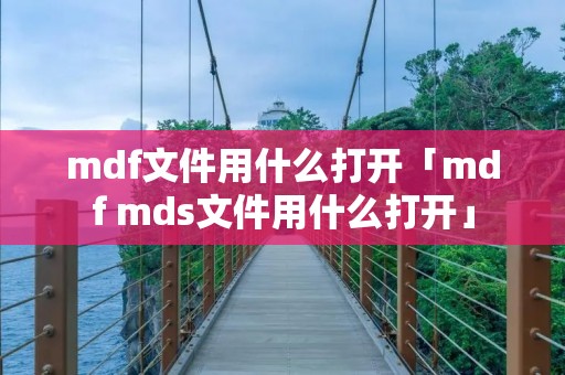 mdf文件用什么打开「mdf mds文件用什么打开」