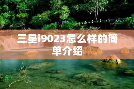 三星i9023怎么样的简单介绍