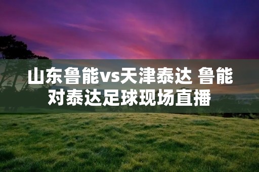 山东鲁能vs天津泰达 鲁能对泰达足球现场直播