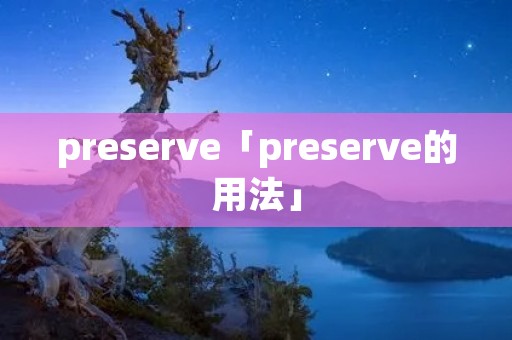preserve「preserve的用法」