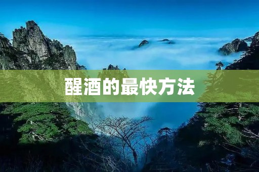 醒酒的最快方法：告别宿醉的烦恼