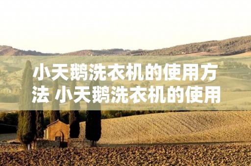 小天鹅洗衣机的使用方法 小天鹅洗衣机的使用方法视频教程 小天鹅洗衣机的使用方法 小天鹅洗衣机的使用方法视频教程