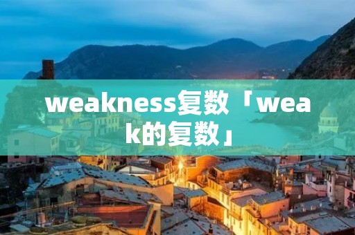 weakness复数「weak的复数」