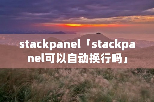 stackpanel「stackpanel可以自动换行吗」