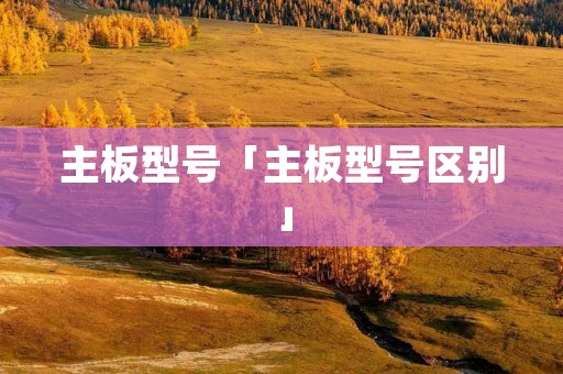 主板型号「主板型号区别」