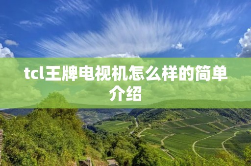 tcl王牌电视机怎么样的简单介绍 tcl王牌电视机怎么样的简单介绍