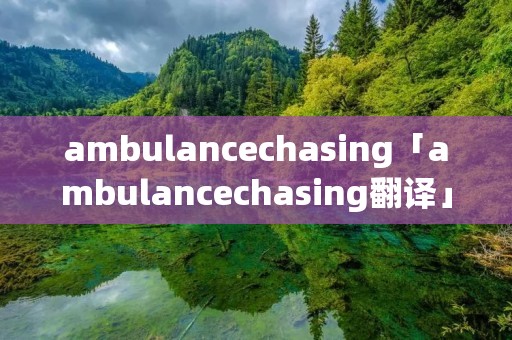 ambulancechasing「ambulancechasing翻译」
