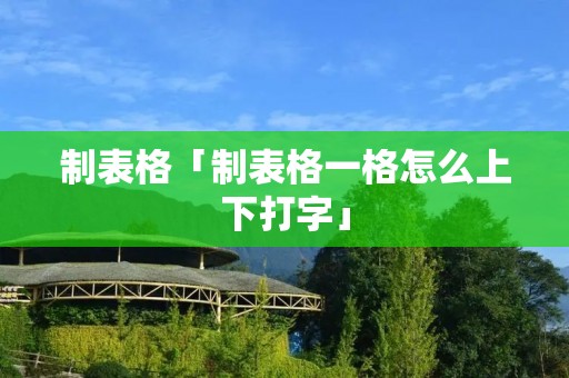 制表格「制表格一格怎么上下打字」